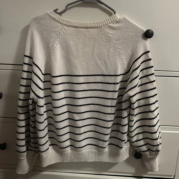 Sezane Léontine jumper Ecru/ Navy size Small - Picture 3 of 3
